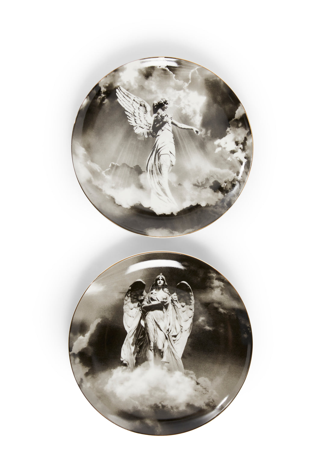 Angel Graphic Gold Trimmed Plate Set Dolls Home - Multi