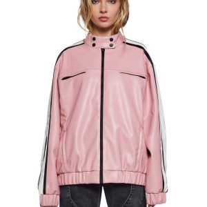 Womens Oversized Moto Jacket Generation Kiss - Pink