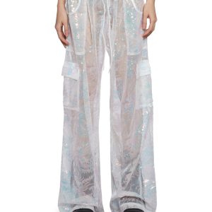 Womens Sheer Sequined Cargo Pants Club Exx - Multi
