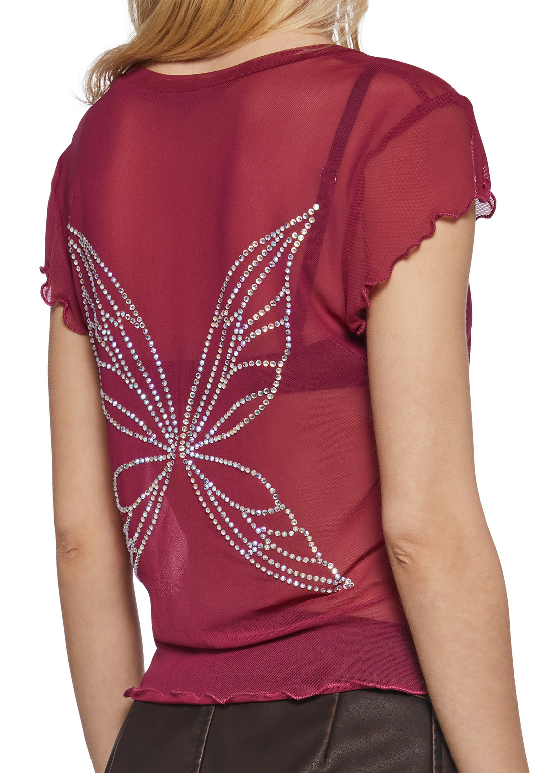 Do You Believe In Fairies Mesh Baby Graphic Tee Club Exx - Red - Image 6