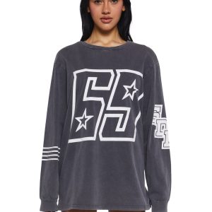 Womens Star 69 Longsleeve Tee Current Mood - Gray