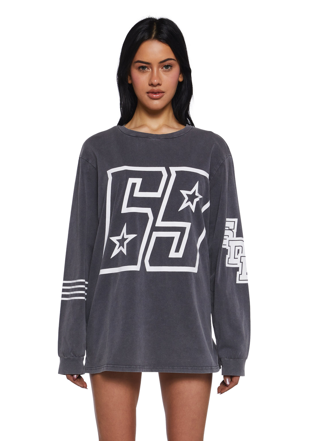 Womens Star 69 Longsleeve Tee Current Mood - Gray