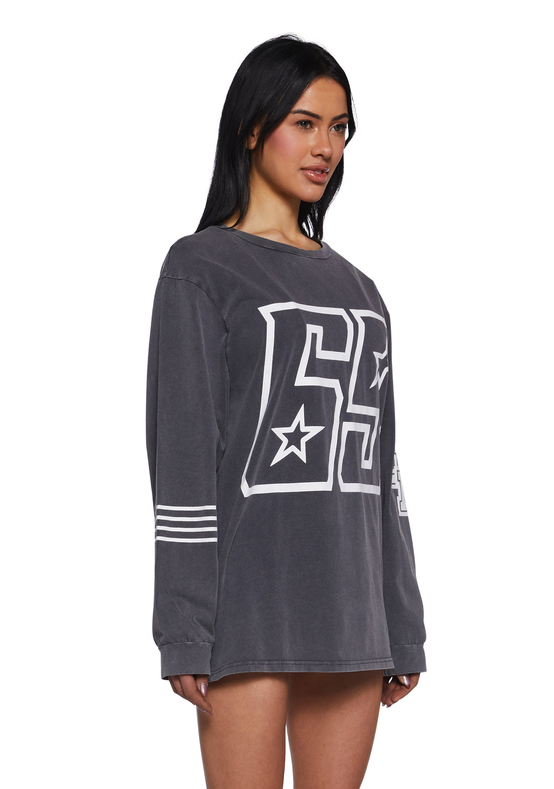 Womens Star 69 Longsleeve Tee Current Mood - Gray - Image 3