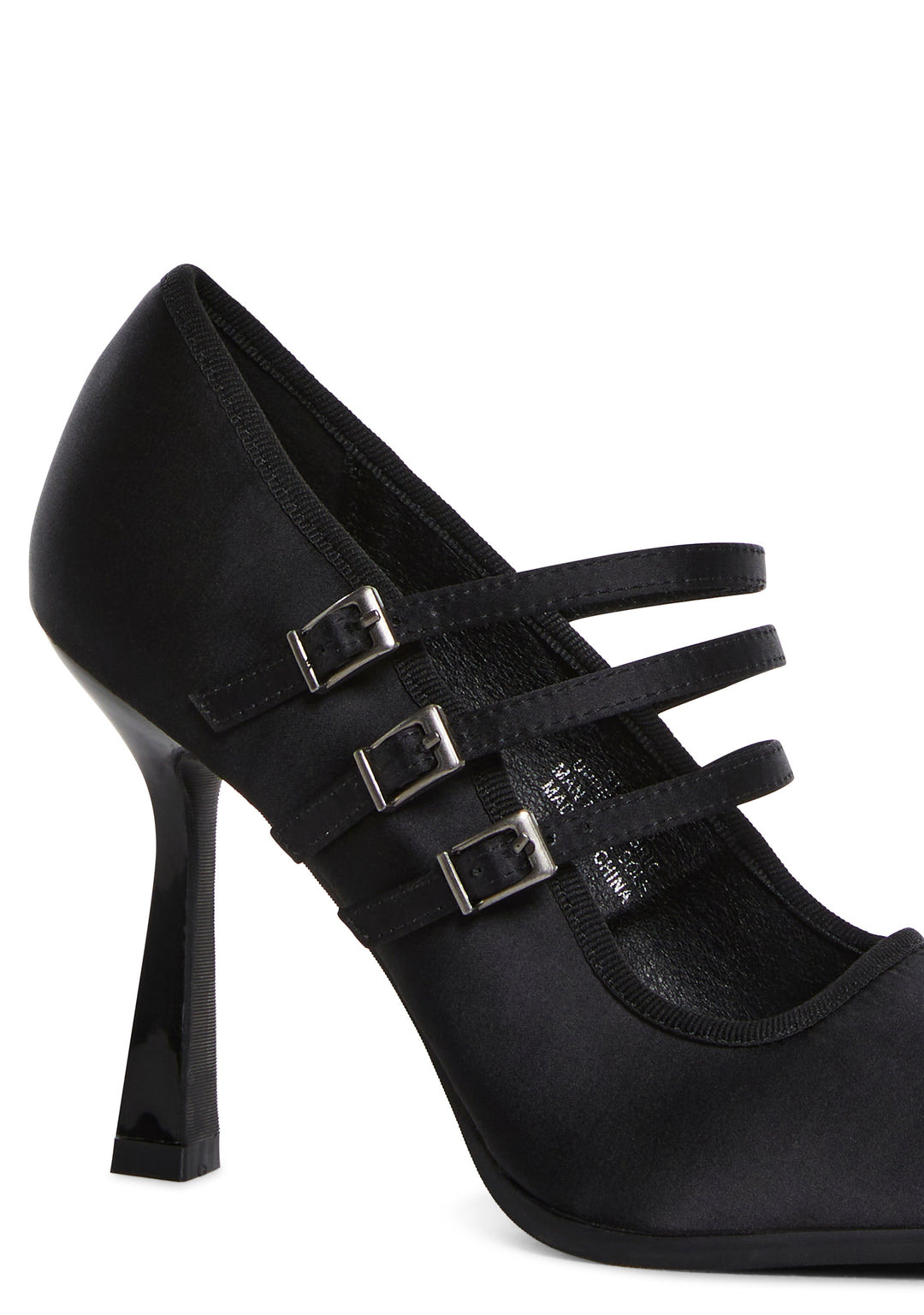 Womens Satin Stiletto Mary Jane Heels Sugar Thrillz - Black - Image 2
