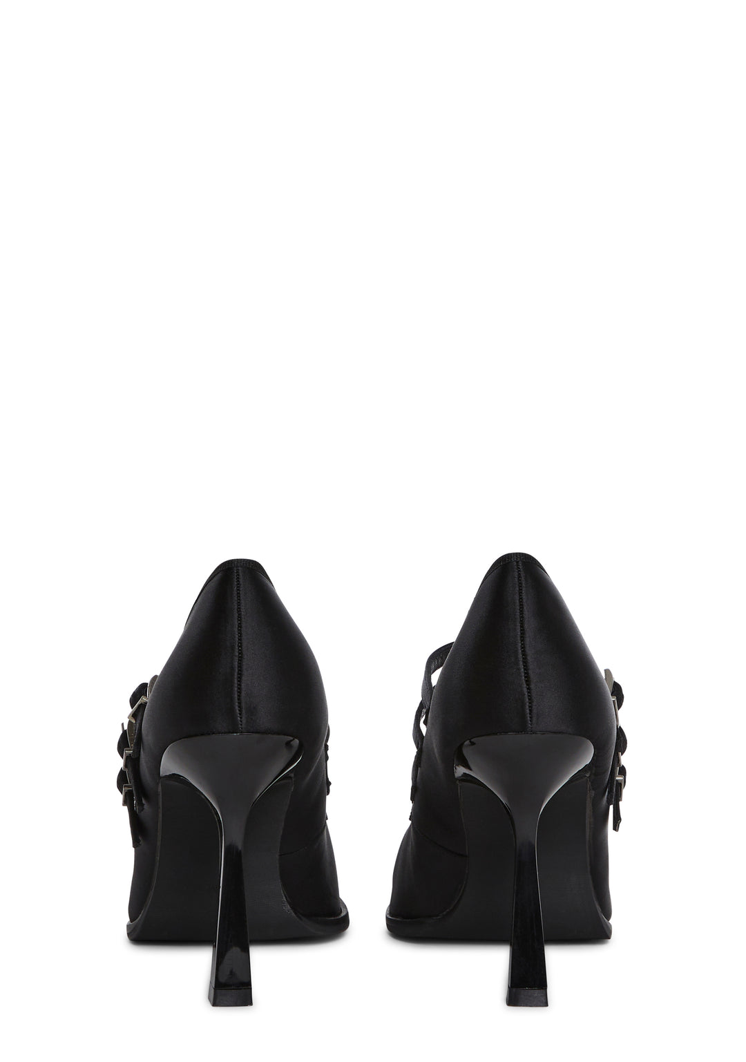 Womens Satin Stiletto Mary Jane Heels Sugar Thrillz - Black - Image 4