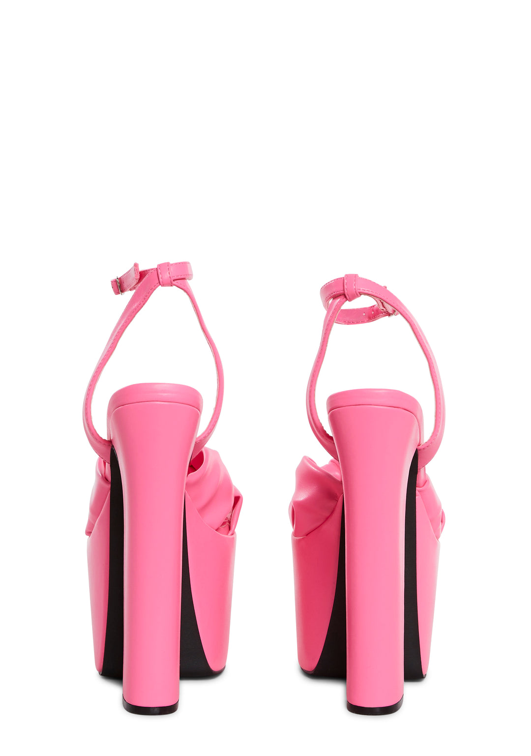 Vegan Leather Platform Sandals With Ankle Buckle Closures Special Occasion Current Mood - Pink - Image 4