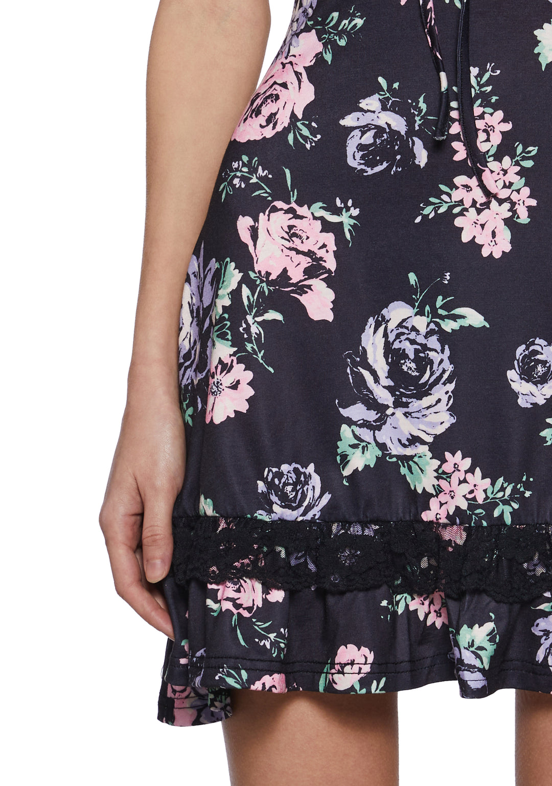 Womens Floral Print Babydoll Mini Empire Spring Dress Current Mood - Multi - Image 5