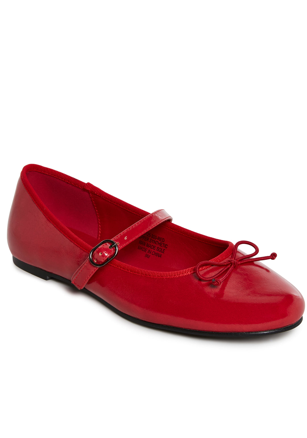 Womens Basic Ballet Flats Mary Janes Sugar Thrillz - Red - Image 2