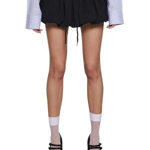 Womens Micro Bubble Skirt With Adjustable Drawstrings Generation Kiss - Black