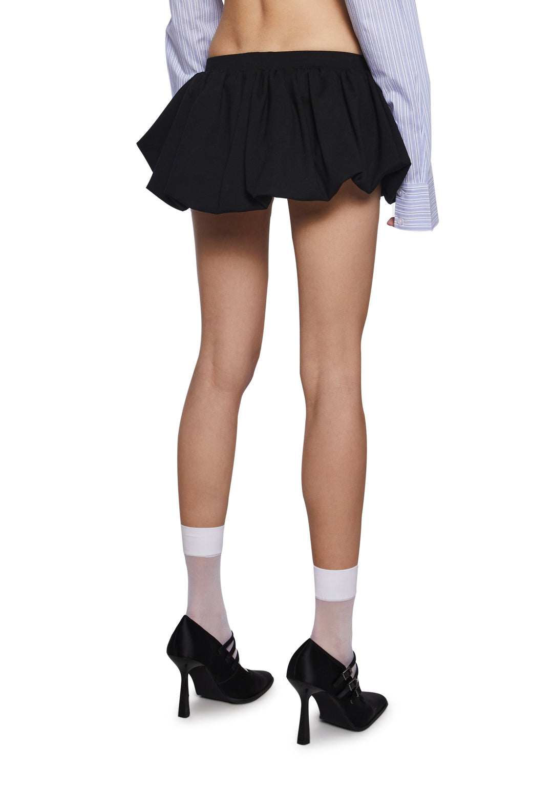 Womens Micro Bubble Skirt With Adjustable Drawstrings Generation Kiss - Black - Image 4