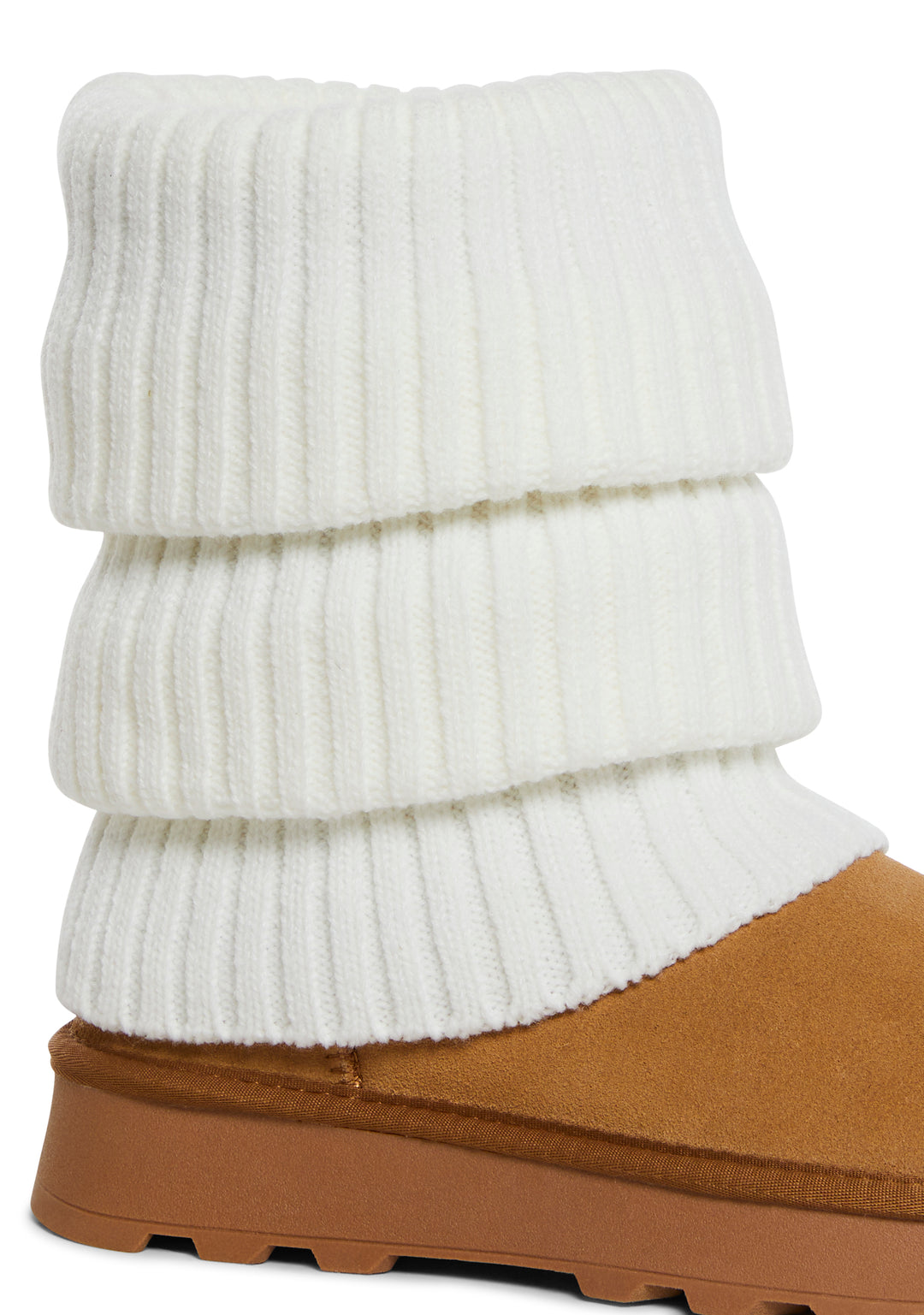 Steve Madden Alida Leg Warmer Faux Suede Booties - Brown - Image 2