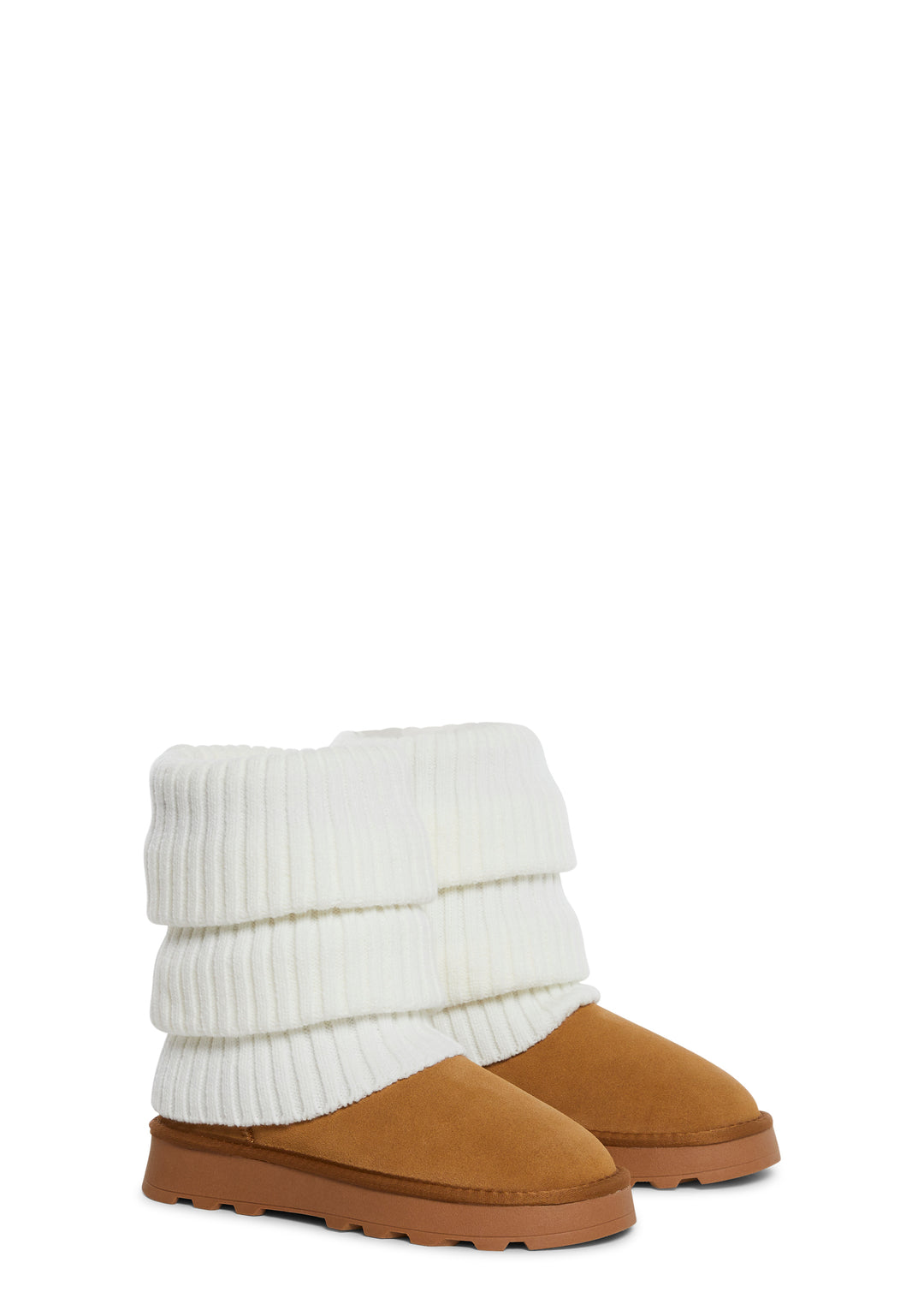 Steve Madden Alida Leg Warmer Faux Suede Booties - Brown - Image 3