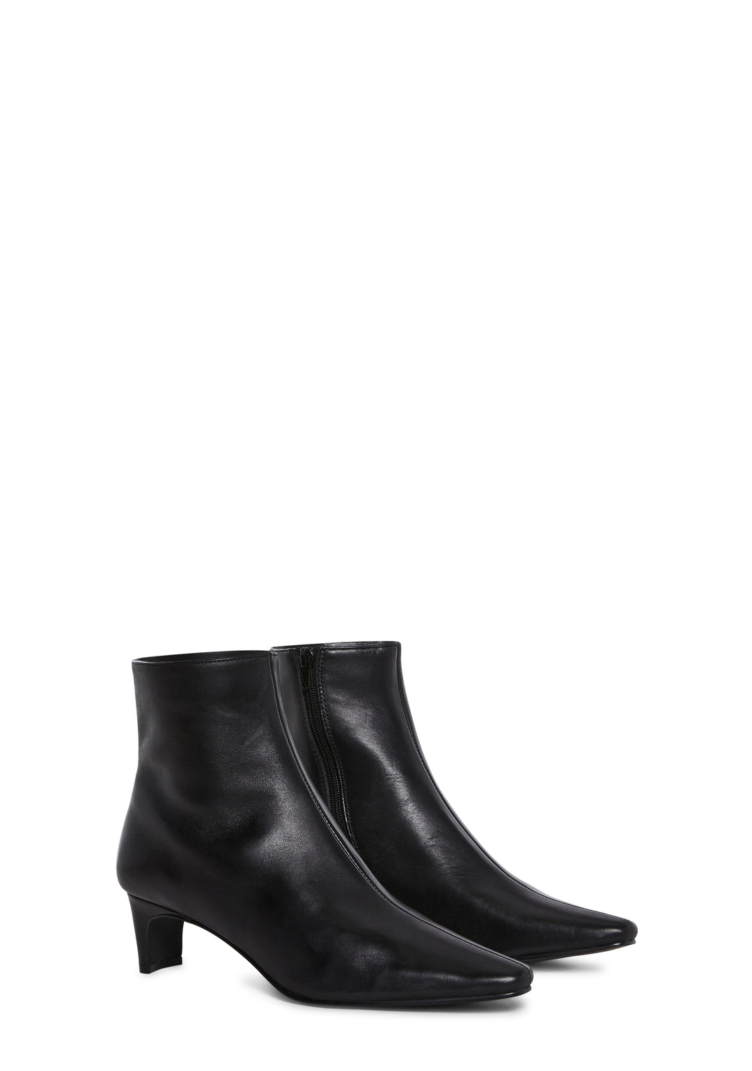Steve Madden Leather Ankle Booties With Side Zips - Black - Image 3