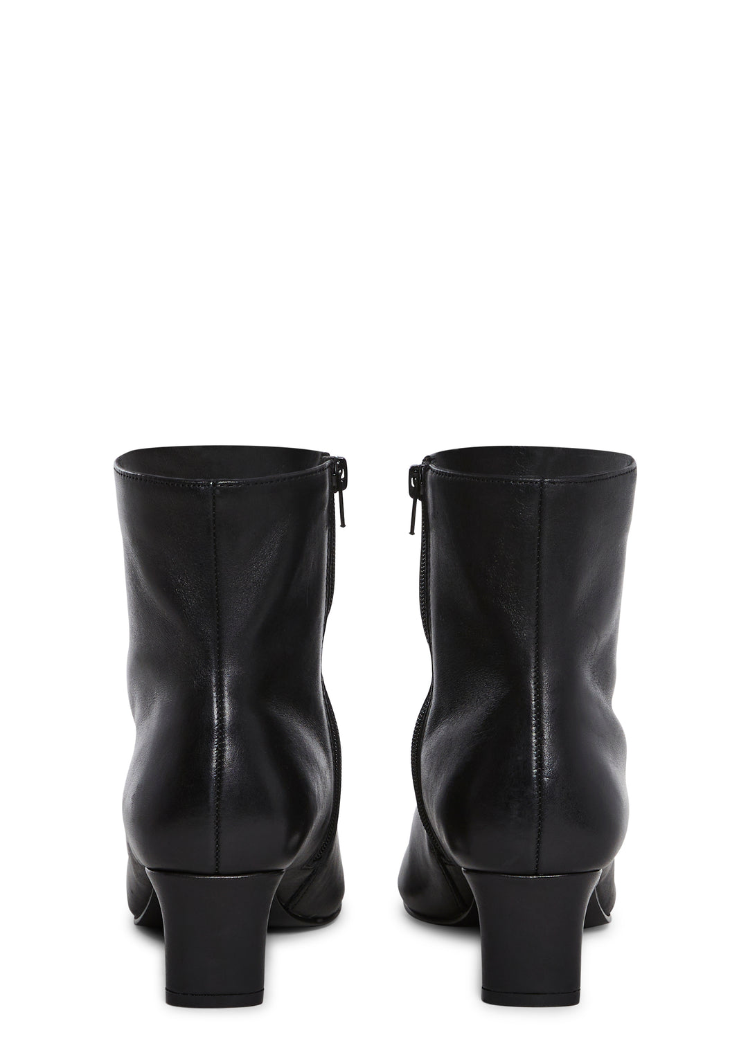 Steve Madden Leather Ankle Booties With Side Zips - Black - Image 4