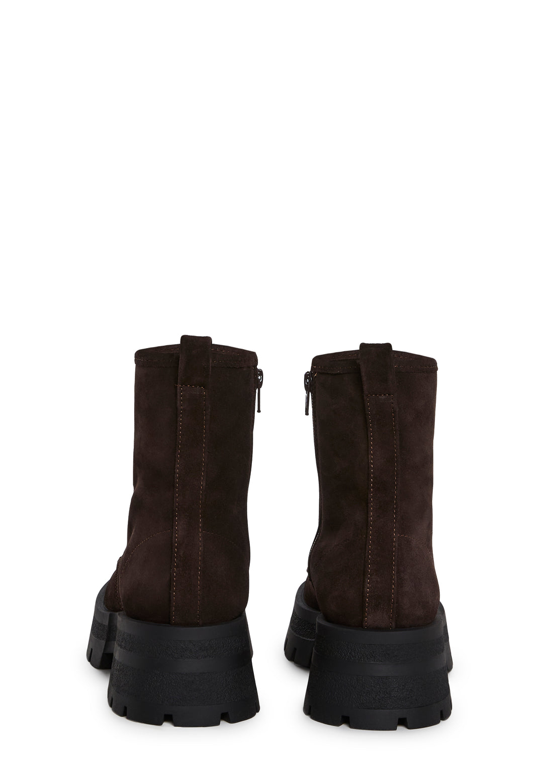 Steve Madden Faux Suede Lace Up Ankle Boots - Brown - Image 4