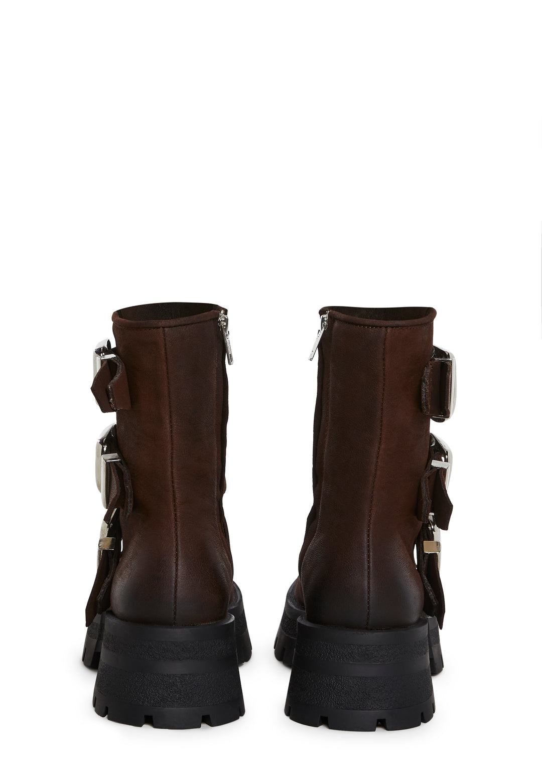 Steve Madden Roland Buckle Ankle Boots - Brown - Image 4