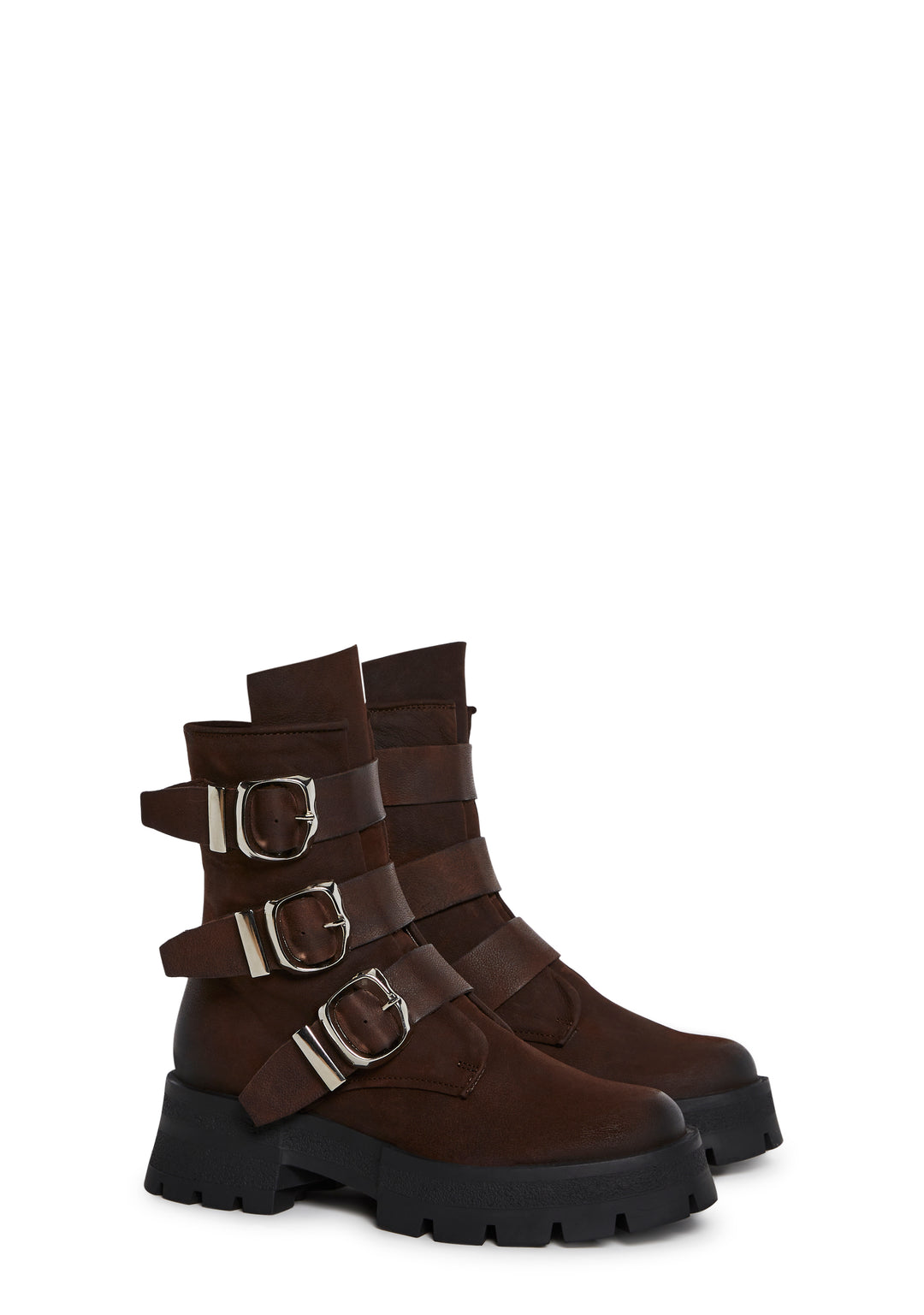 Steve Madden Roland Buckle Ankle Boots - Brown - Image 3