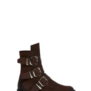 Steve Madden Roland Buckle Ankle Boots - Brown