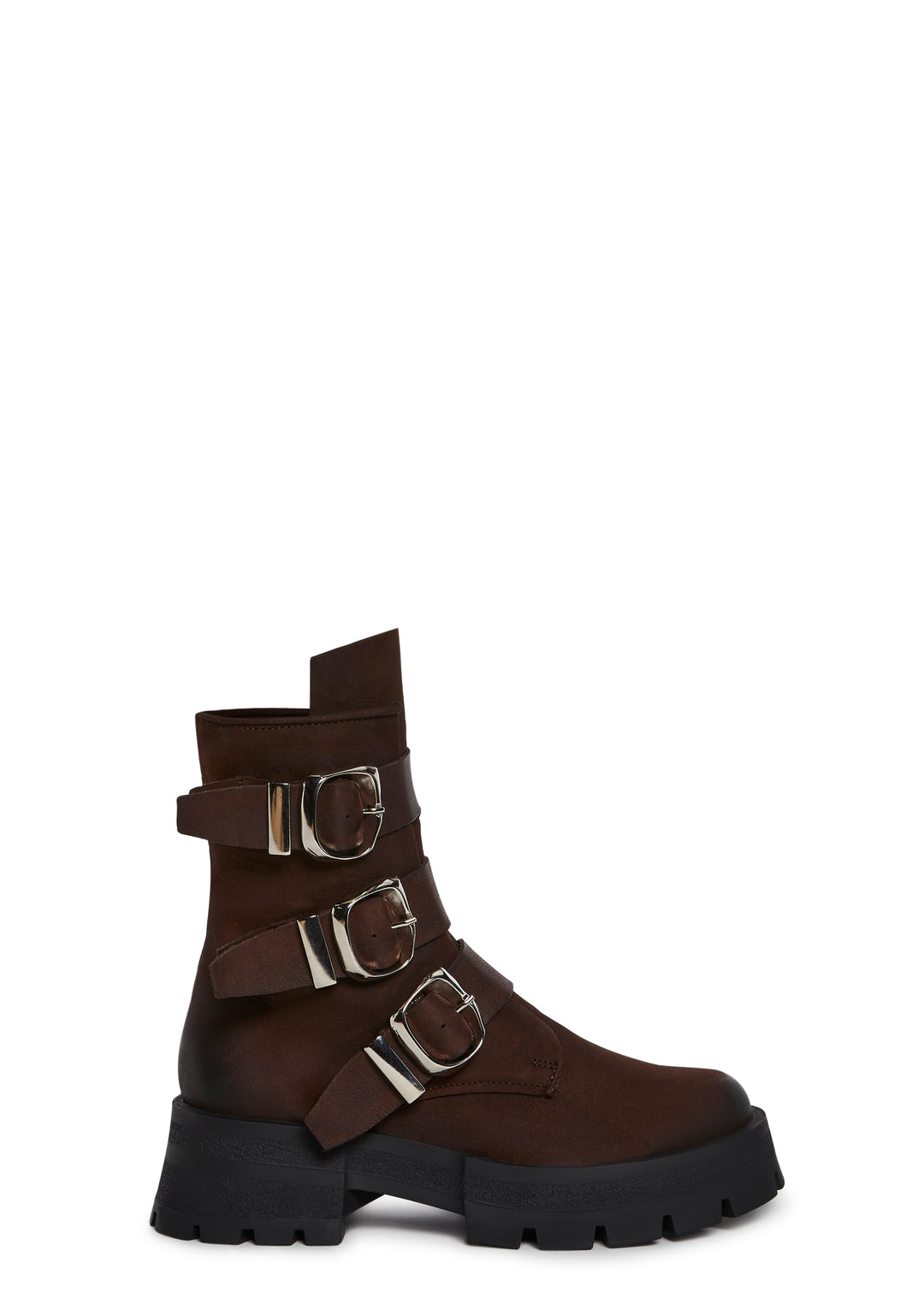 Steve Madden Roland Buckle Ankle Boots - Brown