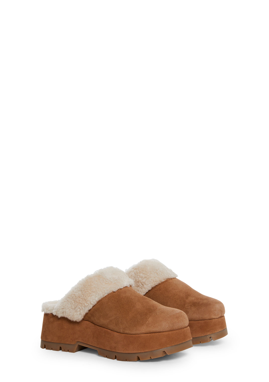 Steve Madden Juney Faux Suede Shearling Slides - Brown - Image 3