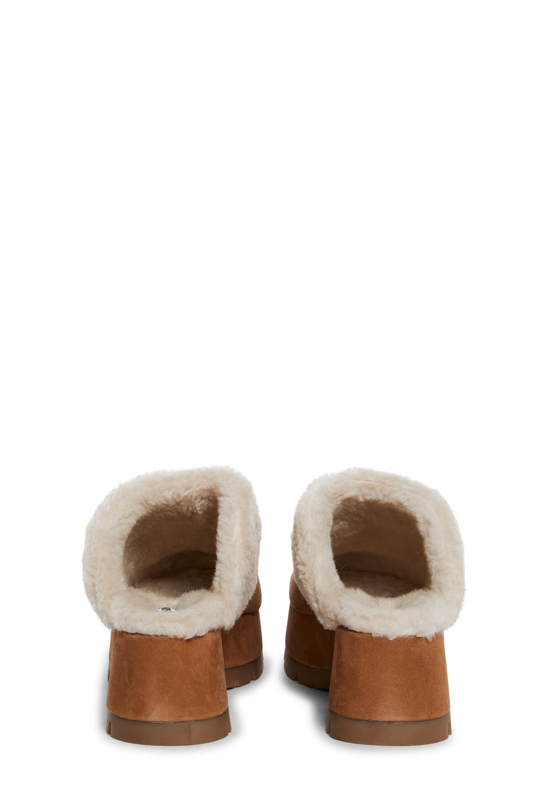Steve Madden Juney Faux Suede Shearling Slides - Brown - Image 4