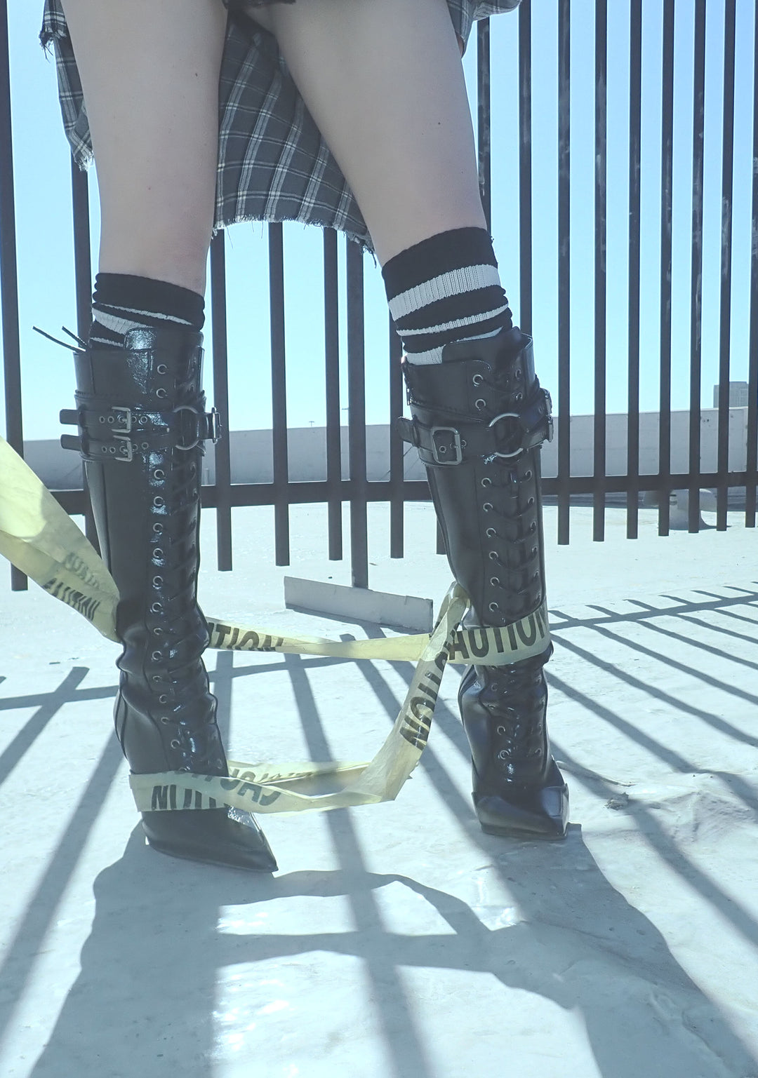 Womens Vegan Leather Lace Up Pointed Toe Stiletto Heel Boots Widow - Black - Image 7