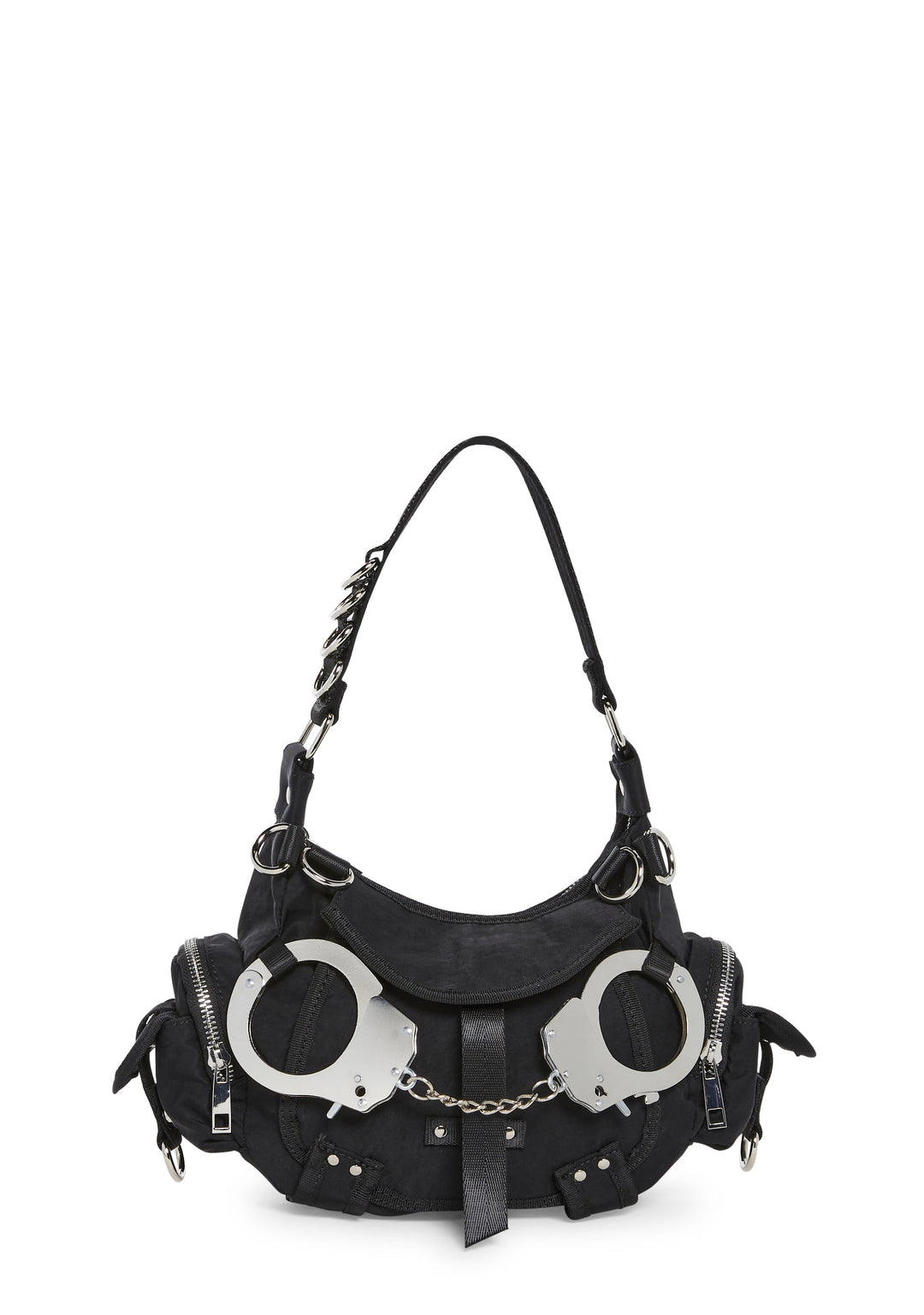 Womens Handbag With Hand Cuffs Darker Wavs - Black