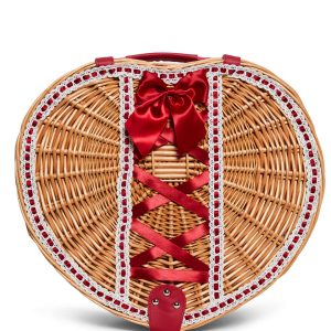 Dolls Kill | Care Bears x Strawberry Shortcake Heart Shaped Picnic Basket - Brown