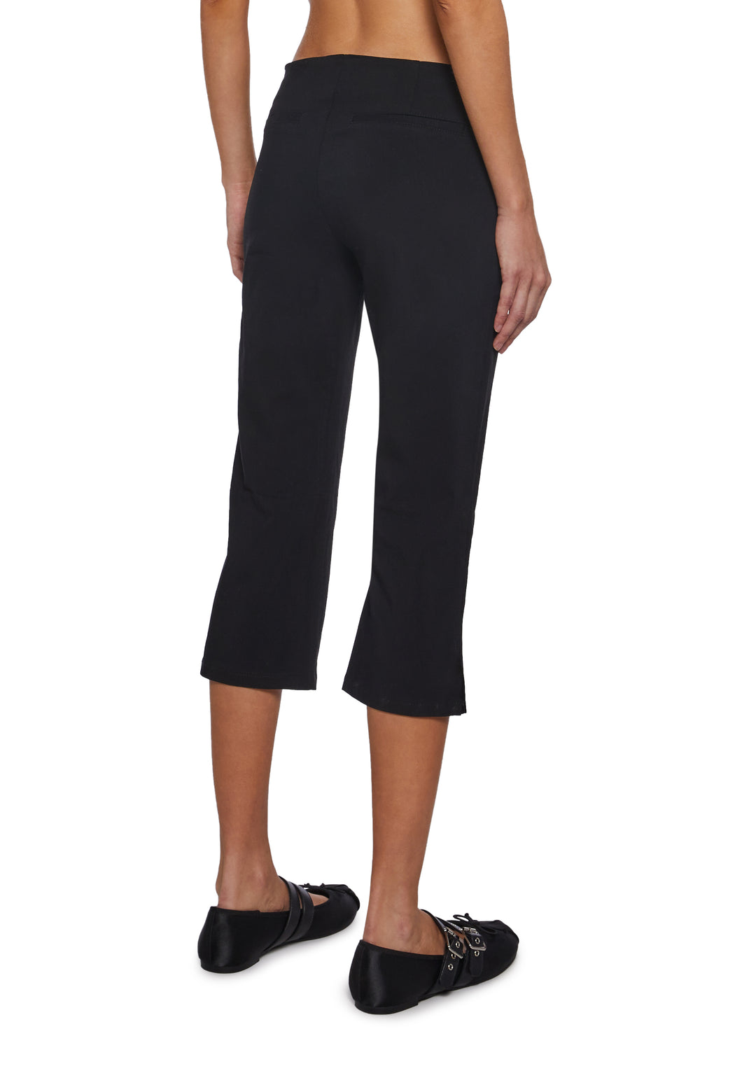 Womens Low Rise Capri Bengaline Pants Delias - Black - Image 4