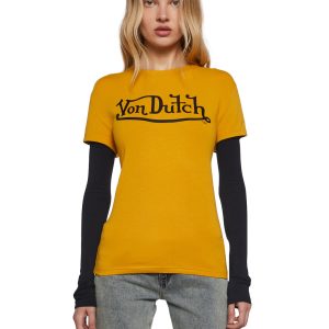 Von Dutch Twofer Fitted Long Sleeve Top - Orange