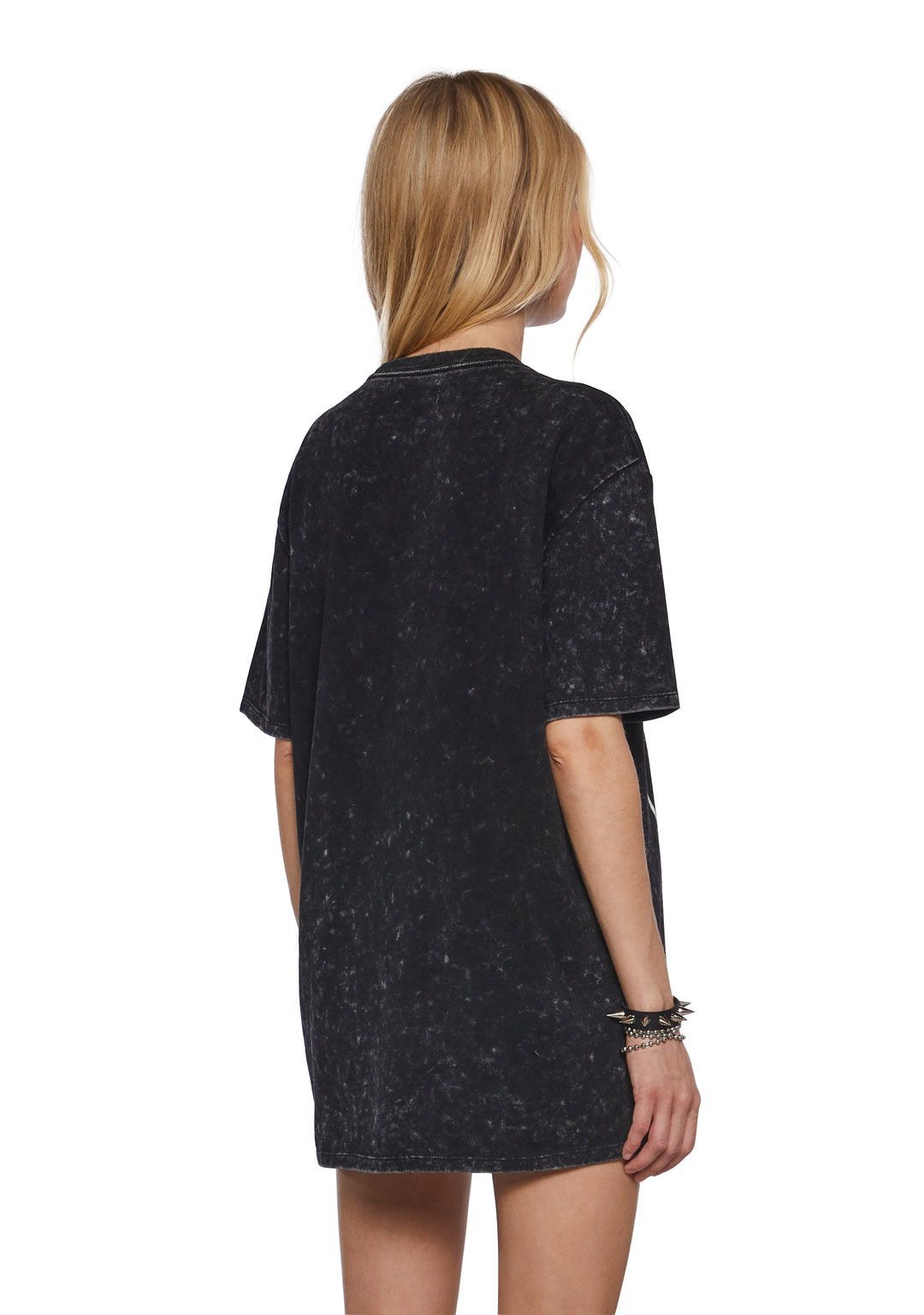 Von Dutch Graphic Skull Oversized Tee - Black - Image 4