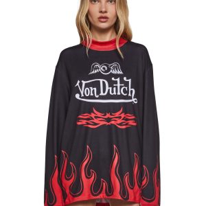 Von Dutch Motocross Graphic Oversized Tee - Black