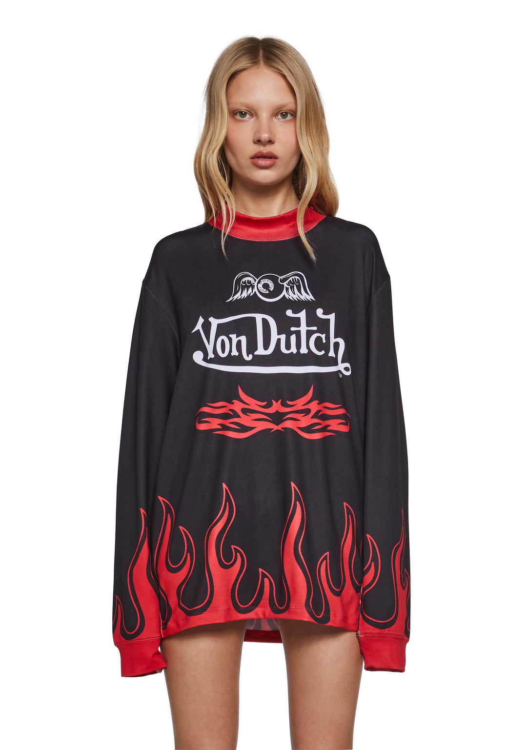 Von Dutch Motocross Graphic Oversized Tee - Black