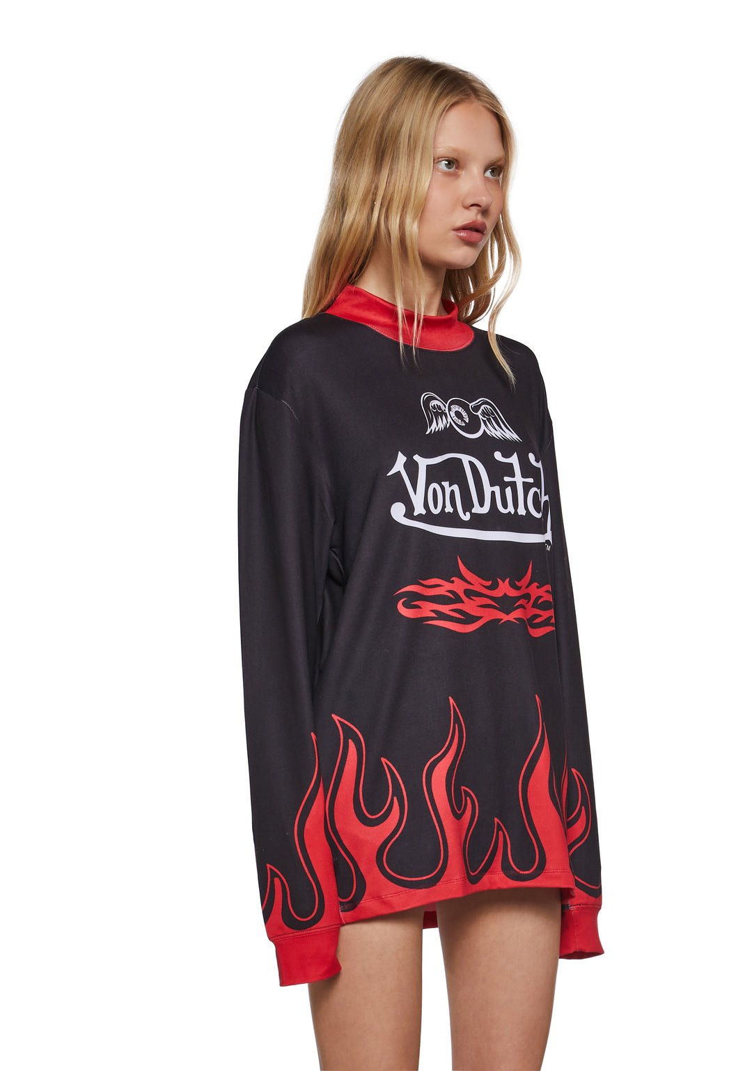 Von Dutch Motocross Graphic Oversized Tee - Black - Image 3