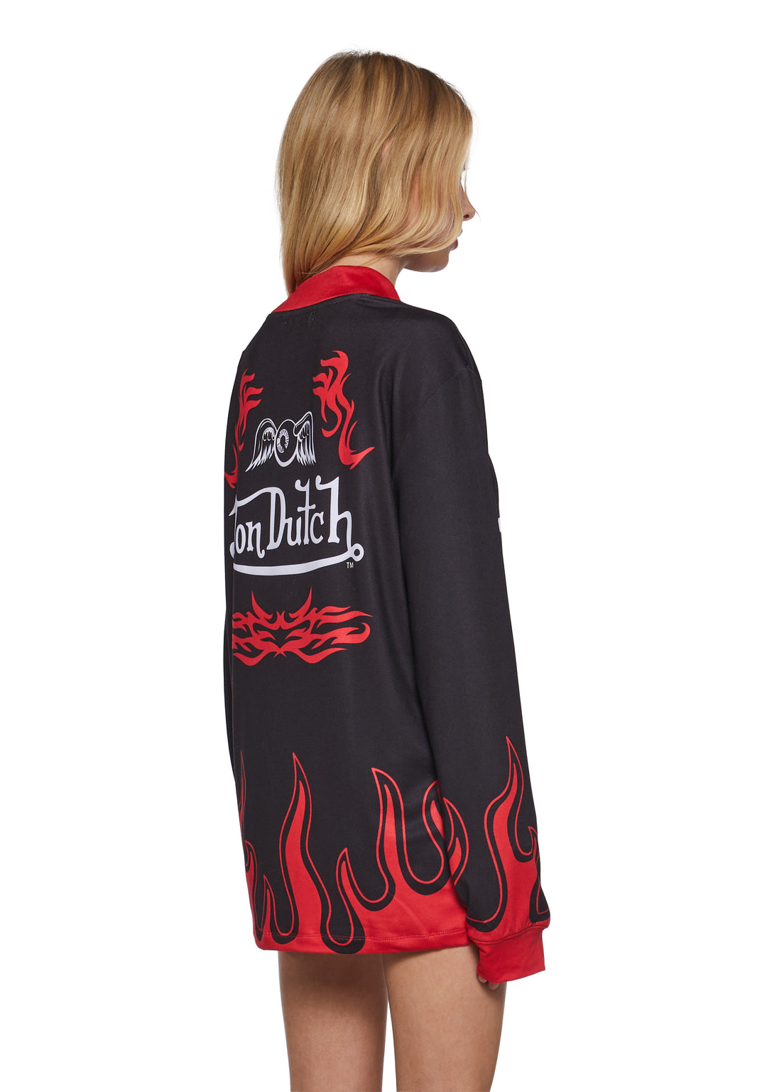 Von Dutch Motocross Graphic Oversized Tee - Black - Image 5