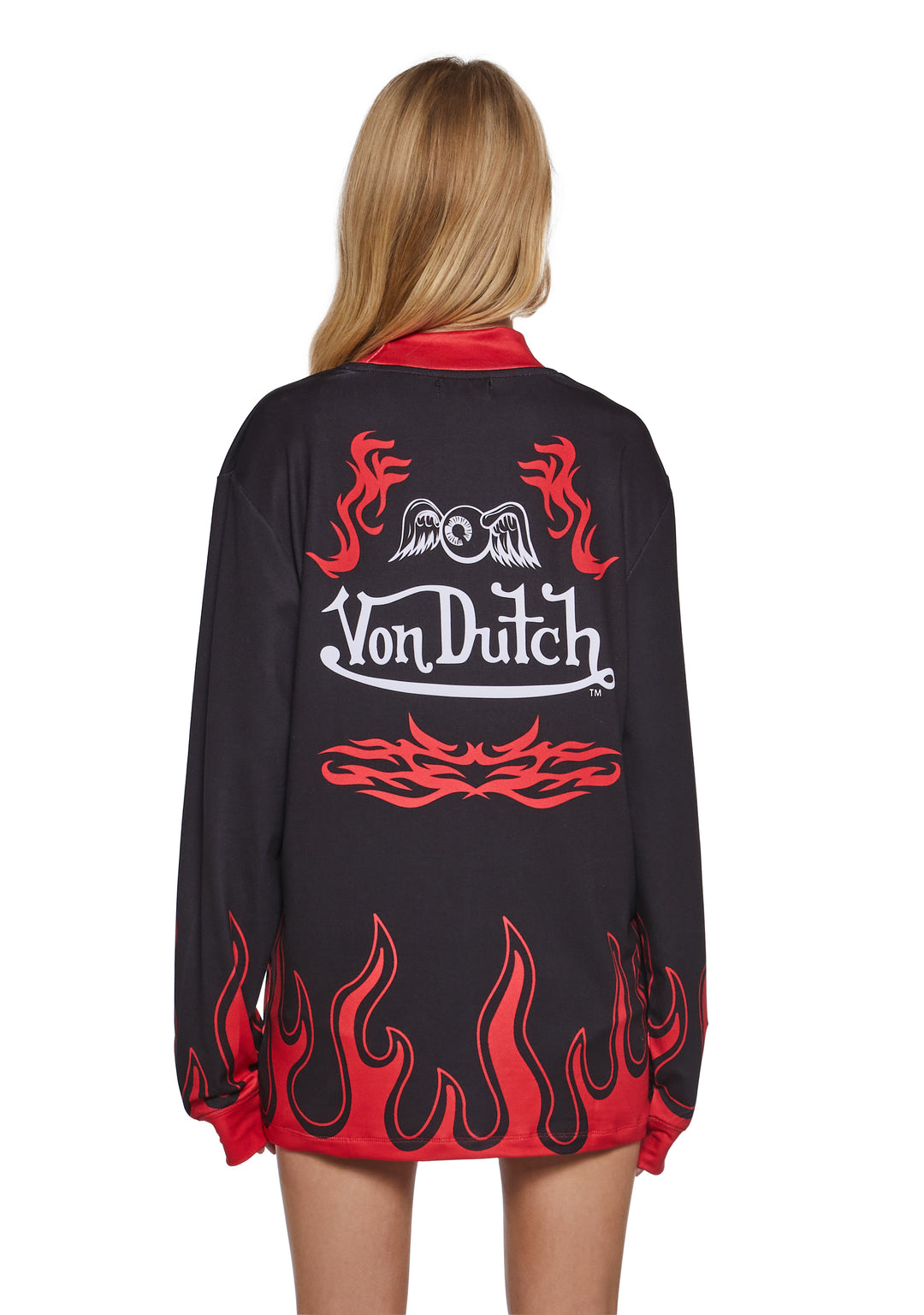 Von Dutch Motocross Graphic Oversized Tee - Black - Image 4