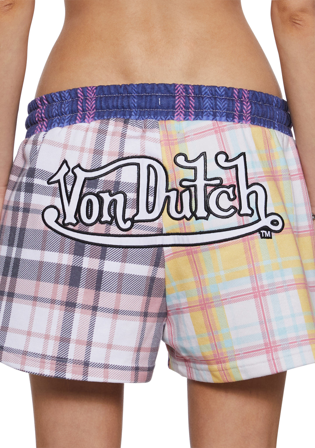Von Dutch Patchwork Graphic Striped Lounge Shorts - Multi - Image 7