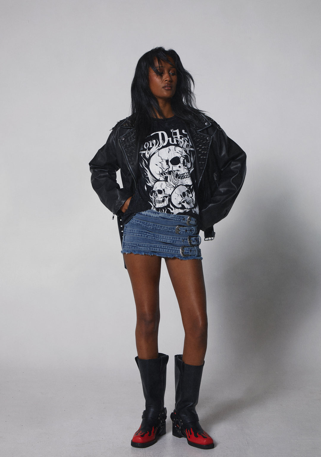 Womens Flame Applique Cowboy Western Boots Current Mood - Red - Image 5