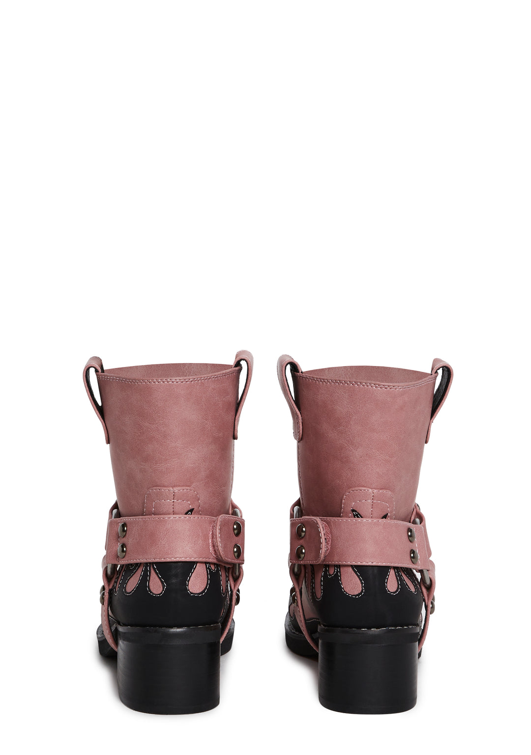 Cowboy Western Flame Applique Cowboy Booties Current Mood - Pink - Image 4