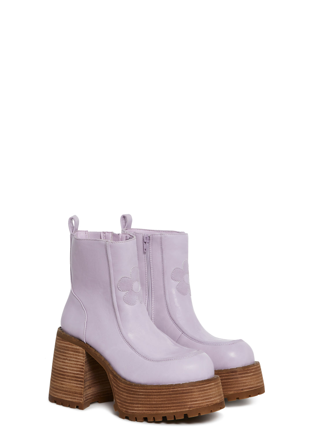 Platform Boots With Daisy Deco And Zipper Closure Delia's - Purple - Image 3