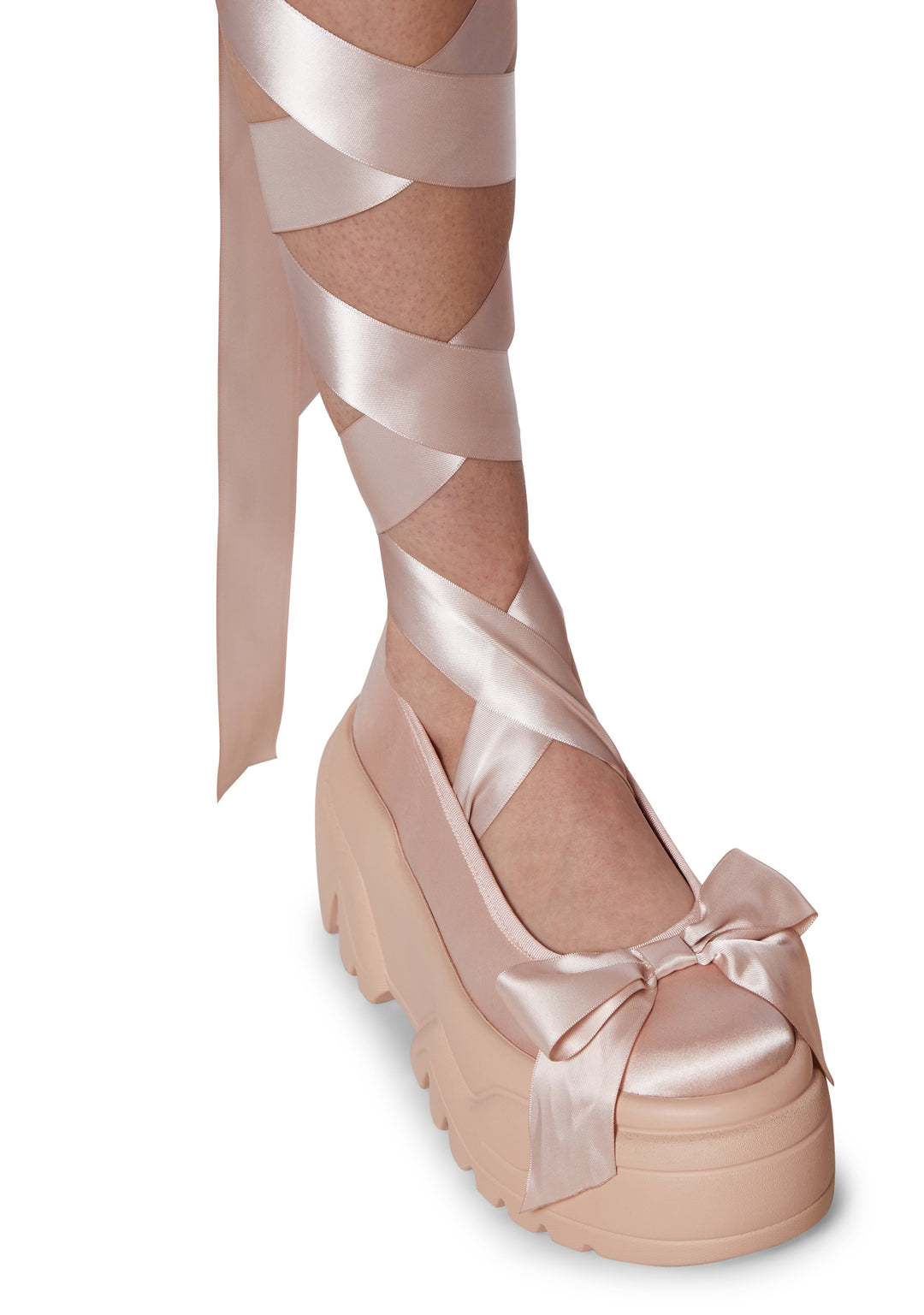Ballet Satin Wrap Platform Sneakers Sugar Thrillz - Pink - Image 2