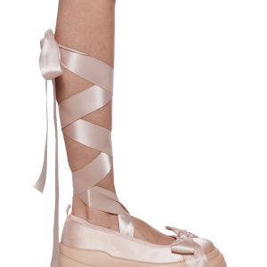 Ballet Satin Wrap Platform Sneakers Sugar Thrillz - Pink