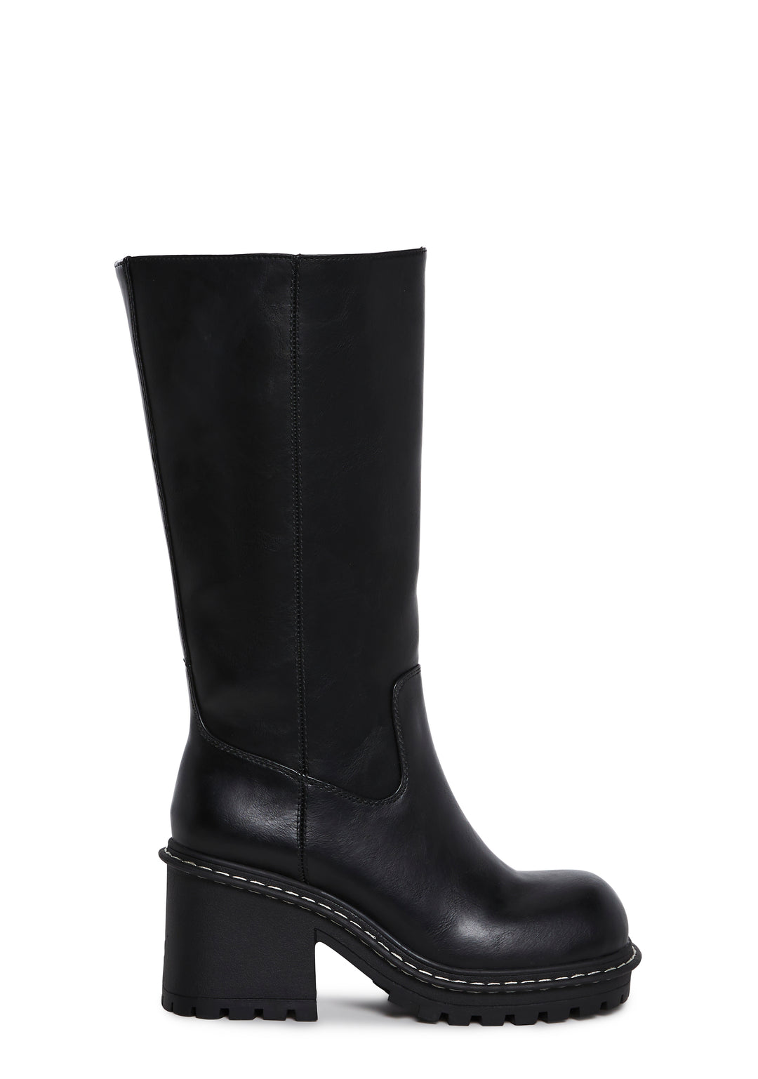 Vegan Leather Western Cowboy Boots Delias - Black