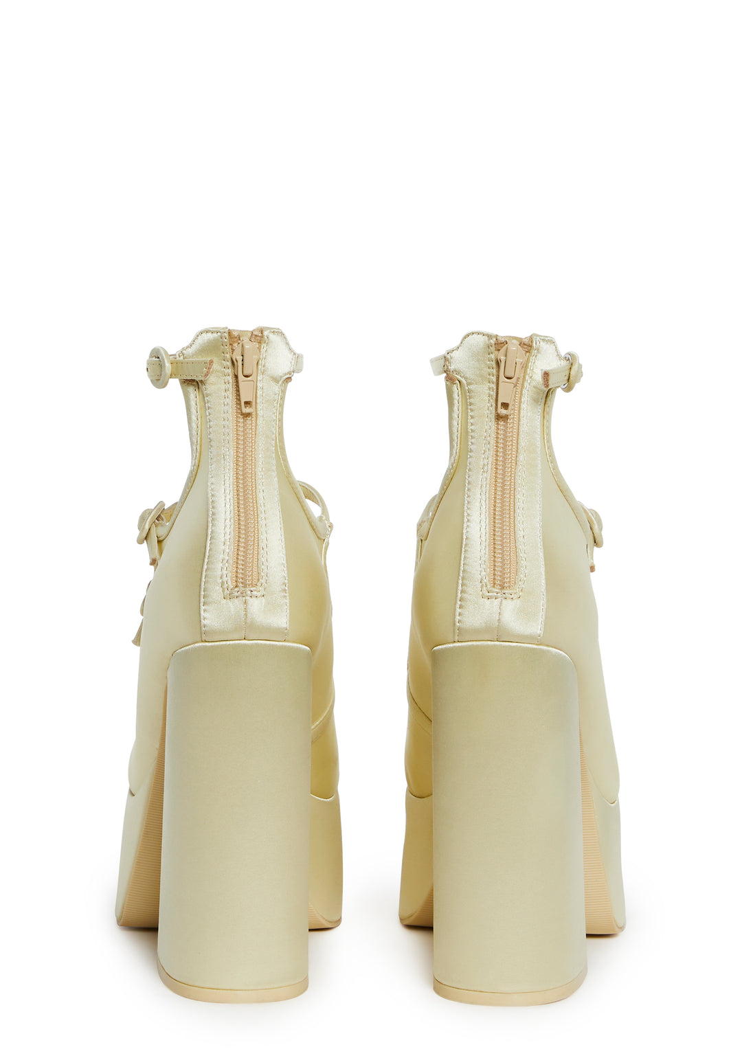 Satin Platform Heels Sugar Thrillz - Yellow - Image 4