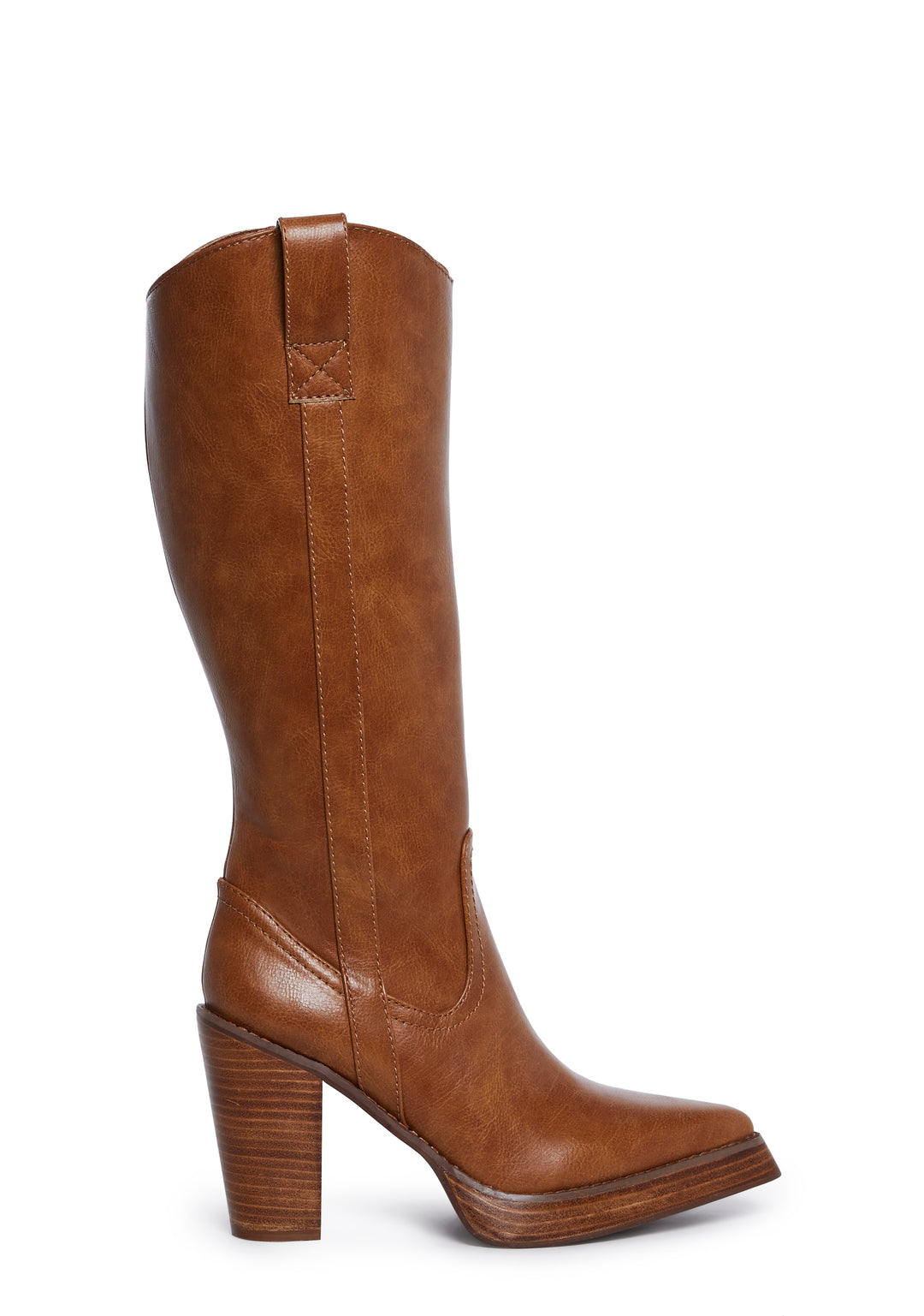 Vegan Leather Cowboy Western Boots Current Mood - Brown