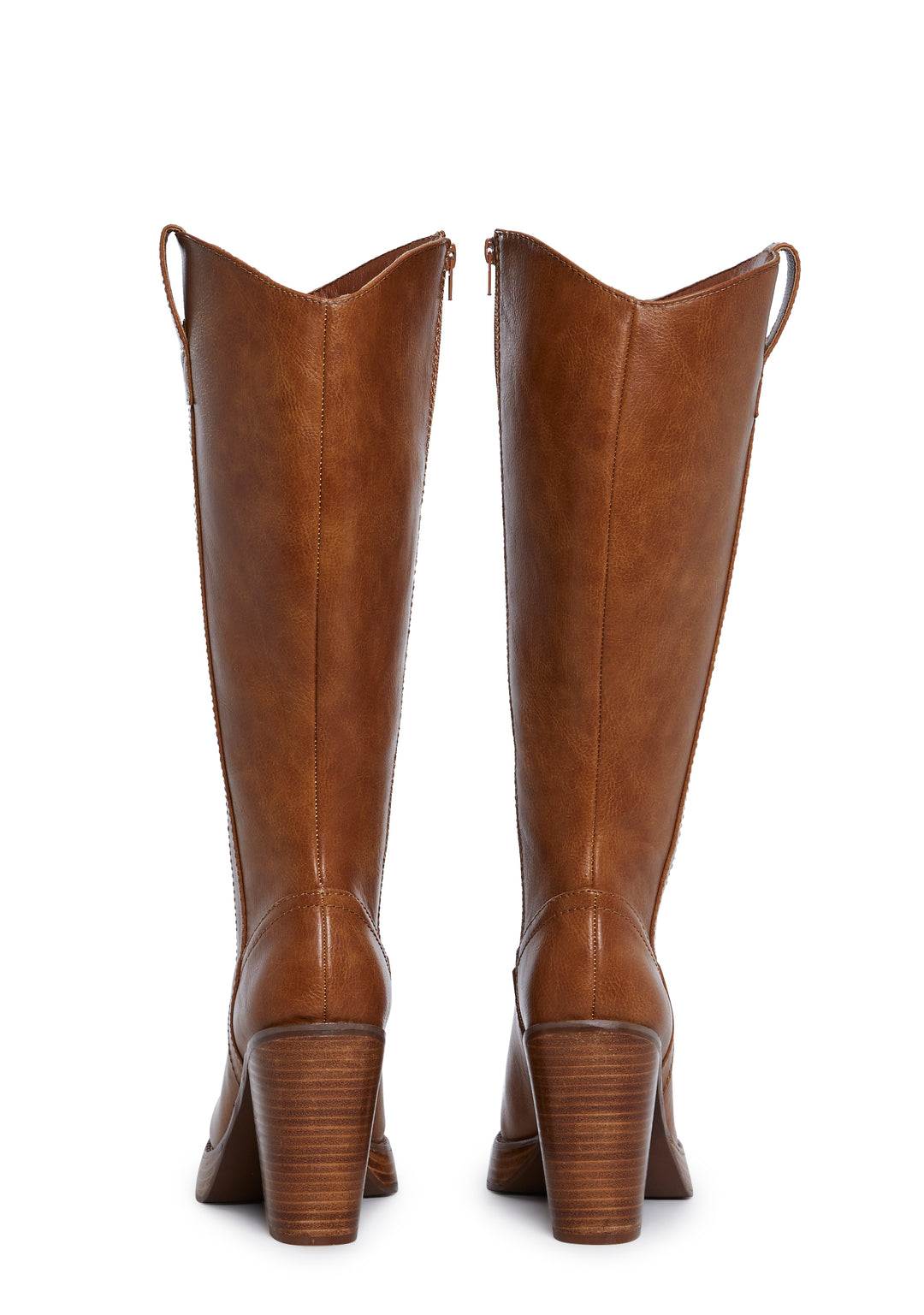 Vegan Leather Cowboy Western Boots Current Mood - Brown - Image 4