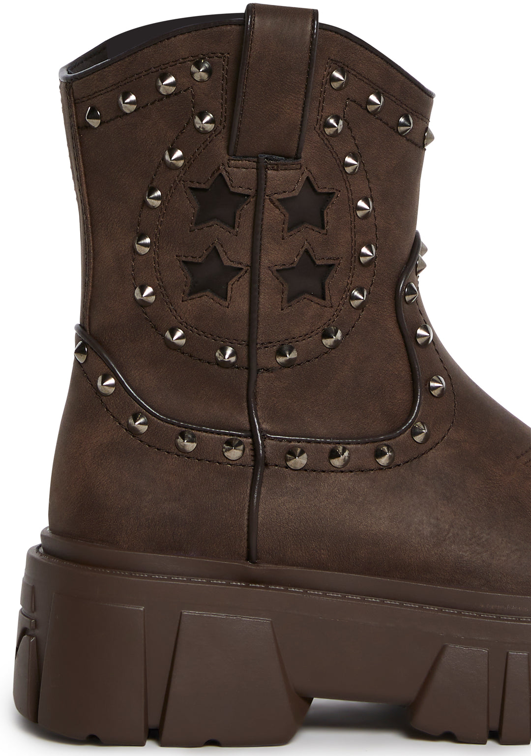 Western Stud Platform Cowboy Boots Current Mood - Brown - Image 2