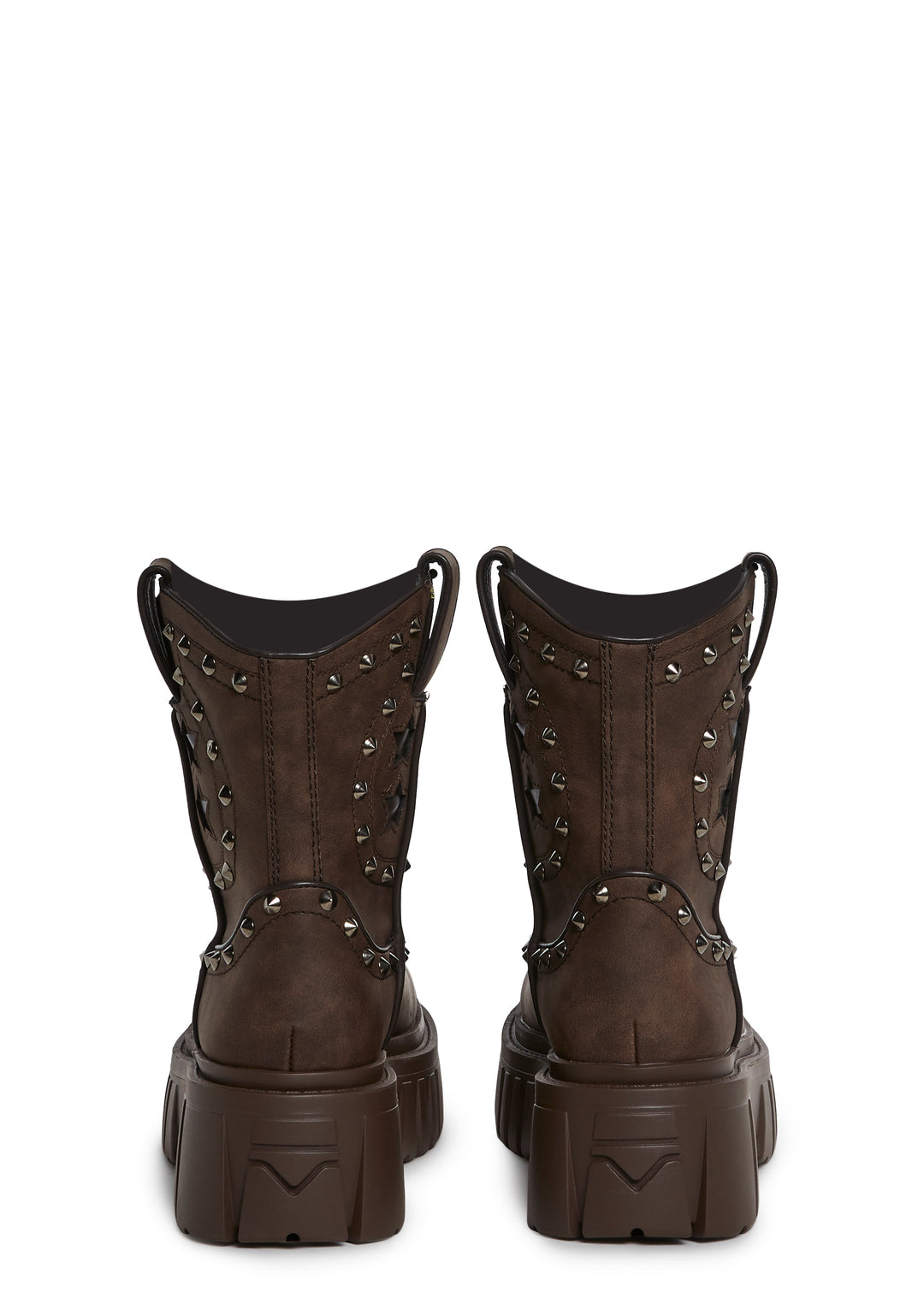 Western Stud Platform Cowboy Boots Current Mood - Brown - Image 4