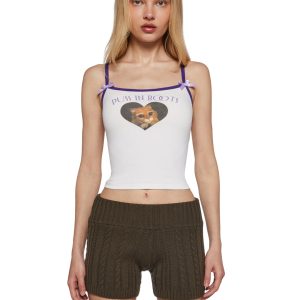 Dolls Kill x Shrek Puss In Boots Graphic Cami Tank Top - White