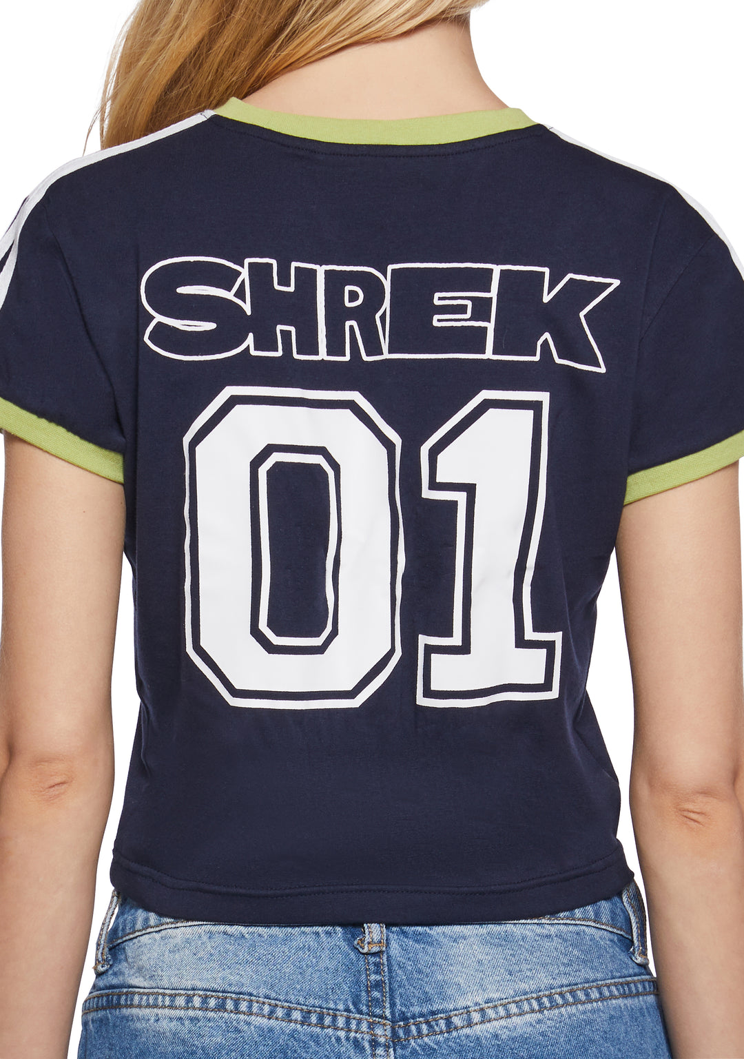 Dolls Kill x Shrek Jersey Crop Tee With Embroidery - Blue - Image 7